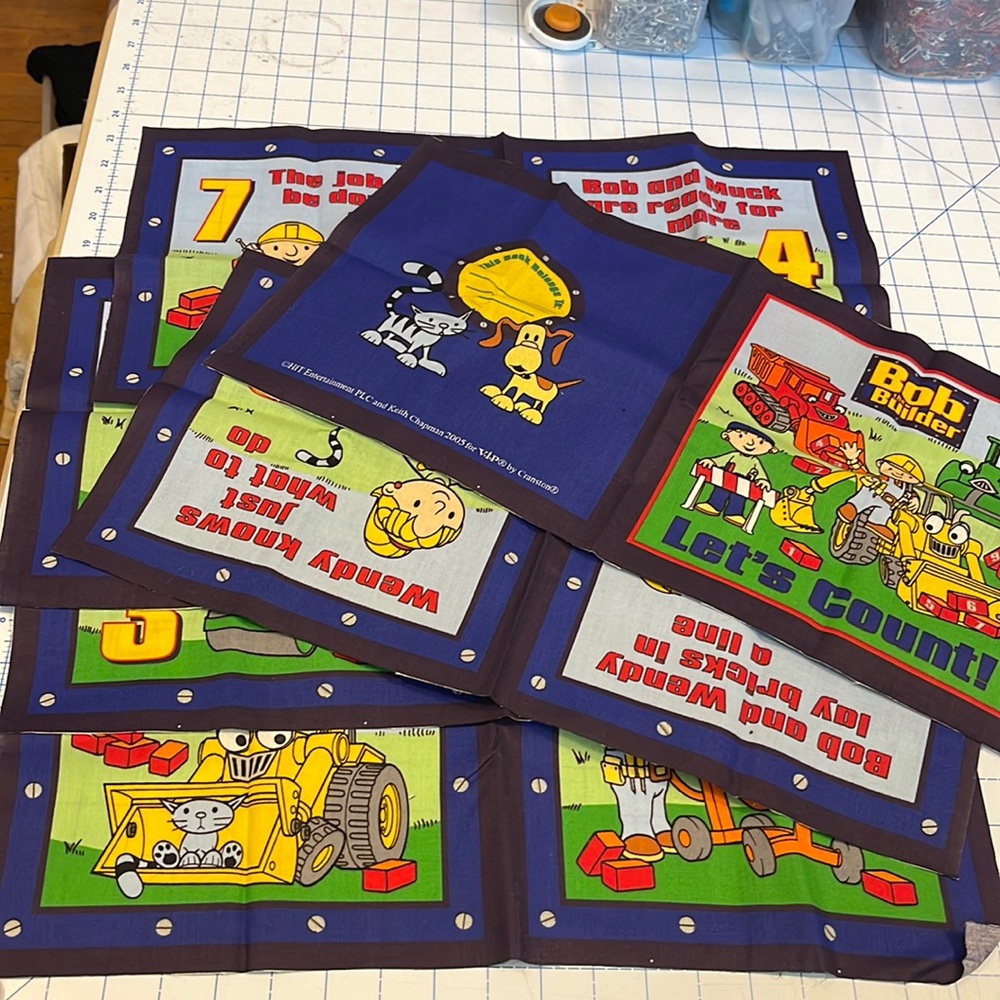 Bob the Builder Cotton Fabric Book Panel